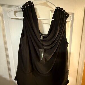 NWT WHBM Banded Bottom Top – Black – Size XL – Style #570371685